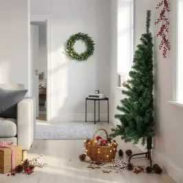 Mākslīgā Ziemassvētku Egle Ar Statīvu, Pusapaļa, 150 Cm, Pvc Vidaxl