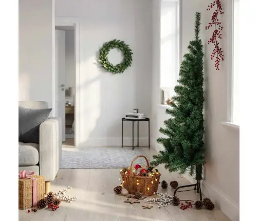 Mākslīgā Ziemassvētku Egle Ar Statīvu, Pusapaļa, 150 Cm, Pvc Vidaxl