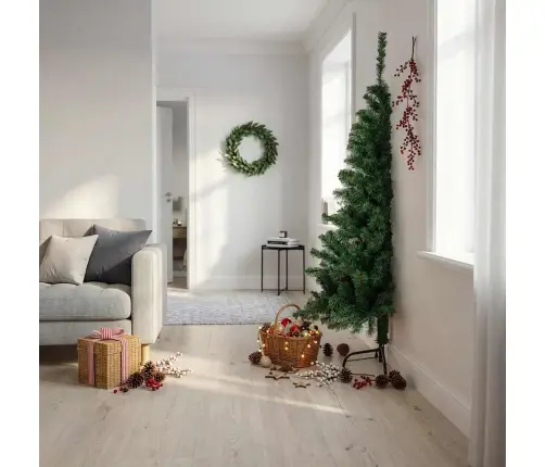 Mākslīgā Ziemassvētku Egle Ar Statīvu, Pusapaļa, 180 Cm, Pvc Vidaxl