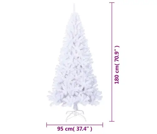 Mākslīgā Ziemassvētku Egle, Biezi Zari, Balta, 180 Cm, Pvc Vidaxl Mākslīgā Ziemassvētku Egle, Biezi Zari, Balta, 180 Cm, Pvc Vidaxl