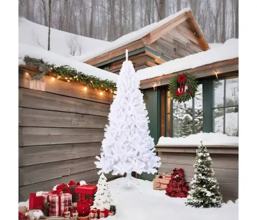 Kunstkuusk Paksude Okstega, Valge, 210 cm Pvc Kunstkuusk Paksude Okstega, Valge, 210 cm Pvc