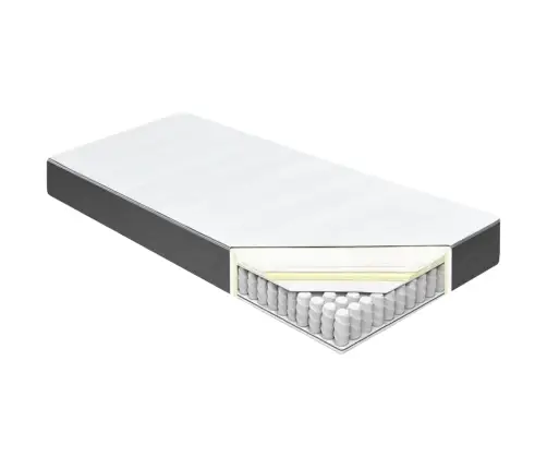 Gulta Ar Atsperu Matraci, Tumši Pelēks Audums, 100X200 Cm Vidaxl