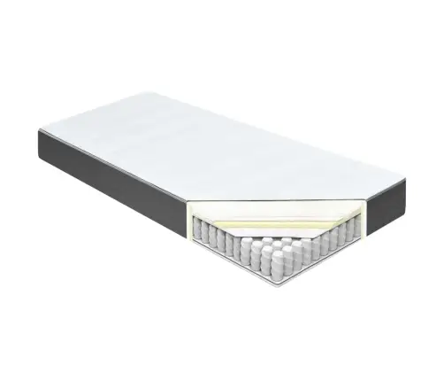 Gulta Ar Atsperu Matraci, Tumši Pelēks Audums, 180X200 Cm Vidaxl