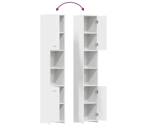 Vannitoakapp Valge 30 X 30 X 183,5 Cm Tehispuit