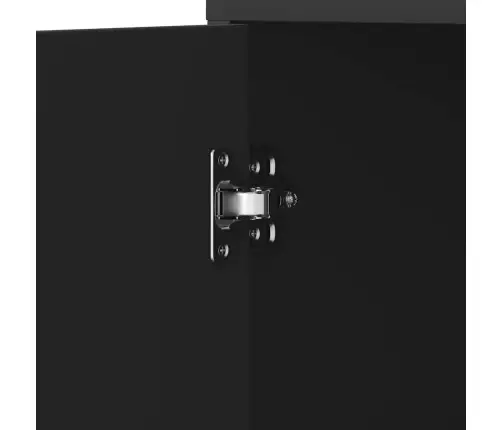 Vonios Kambario Spintelė, Juoda, 30X30X183,5cm Mediena