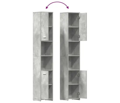 Vannasistabas Plaukts, Pelēks, 30X30X183,5Cm, Inženierijas Koks Vidaxl