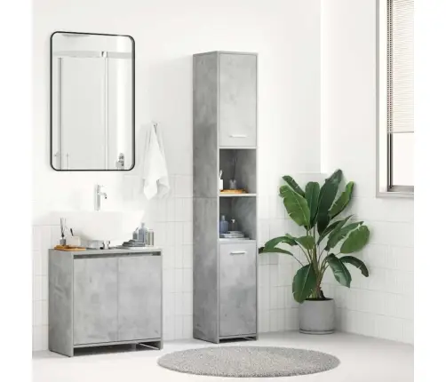 Vannasistabas Plaukts, Pelēks, 30X30X183,5Cm, Inženierijas Koks Vidaxl