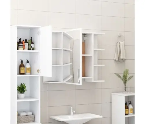 Vannasistabas Spoguļskapītis, Balts, 80X20,5X64 Cm Vidaxl