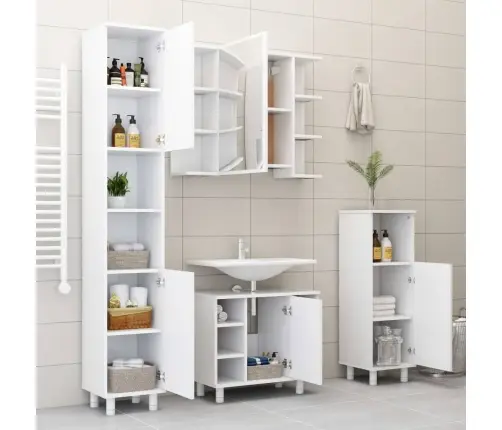 Vannasistabas Spoguļskapītis, Balts, 80X20,5X64 Cm Vidaxl