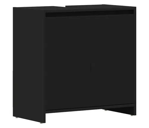 Vannasistabas Skapītis, Melns, 60X33X61 Cm, Inženierijas Koks Vidaxl