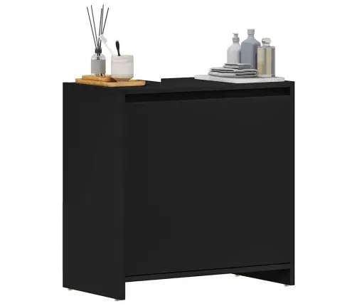 Vannasistabas Skapītis, Melns, 60X33X61 Cm, Inženierijas Koks Vidaxl