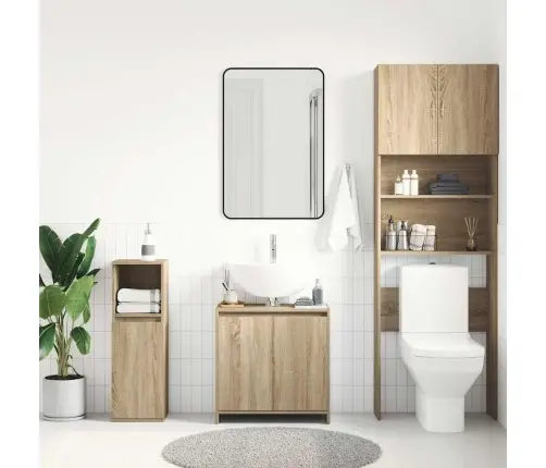 Vannasistabas Skapītis, Ozolkoka, 60X33X61Cm, Inženierijas Koks Vidaxl