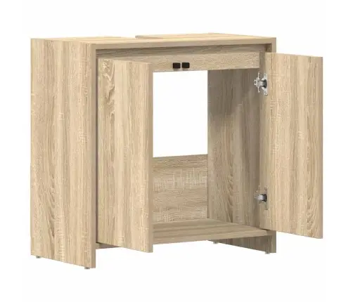 Vannasistabas Skapītis, Ozolkoka, 60X33X61Cm, Inženierijas Koks Vidaxl