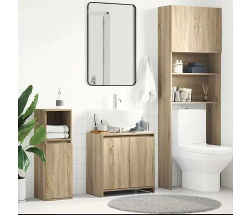 Vannasistabas Skapītis, Ozolkoka, 60X33X61Cm, Inženierijas Koks Vidaxl