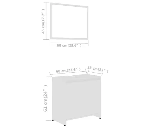Vannasistabas Mēbeļu Komplekts, Balts, Inženierijas Koks Vidaxl