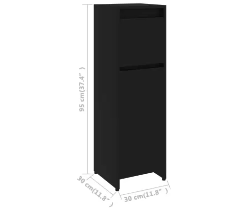 Vannitoakapp Must 30 X 30 X 95 Cm Tehispuit