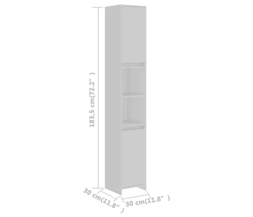 Vannasistabas Plaukts, Balts, 30X30X183,5 Cm, Inženierijas Koks Vidaxl Vannasistabas Plaukts, Balts, 30X30X183,5 Cm, Inženierijas Koks Vidaxl