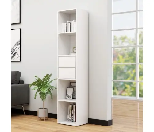 Spintelė Knygoms, Balta, 36X30X171cm Apdirbta Mediena