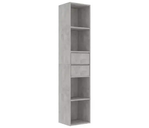 Grāmatu Plaukts, Betona Pelēks, 36X30X171 Cm, Inženierijas Koks Vidaxl