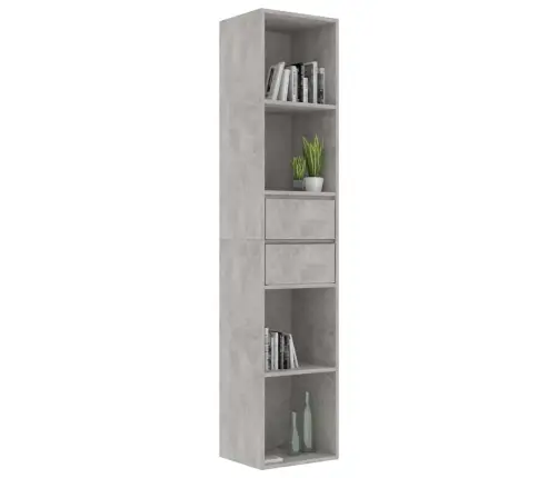 Grāmatu Plaukts, Betona Pelēks, 36X30X171 Cm, Inženierijas Koks Vidaxl