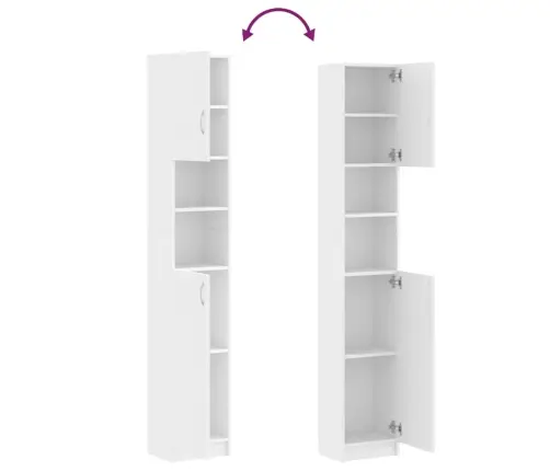 Vannitoakapp Valge 32X25,5X190 Cm Tehispuit