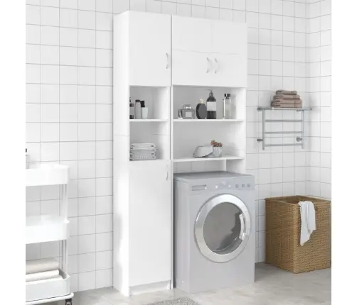 Vannitoakapp Valge 32X25,5X190 Cm Tehispuit