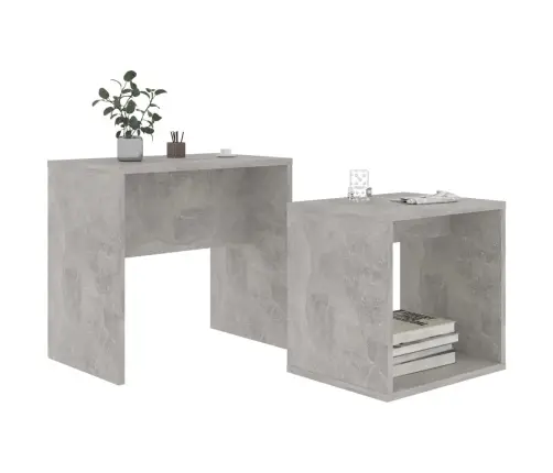 Kafijas Galdiņu Komplekts, Pelēks, 48X30X45Cm Inženierijas Koks Vidaxl