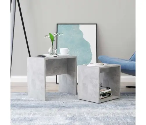 Kafijas Galdiņu Komplekts, Pelēks, 48X30X45Cm Inženierijas Koks Vidaxl