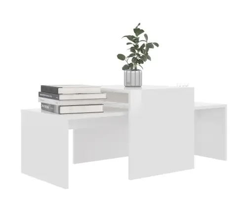 Kafijas Galdiņu Komplekts, Balts, 100X48X40Cm Inženierijas Koks Vidaxl