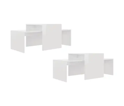 Kafijas Galdiņu Komplekts, Balts, 100X48X40Cm Inženierijas Koks Vidaxl