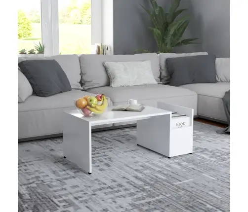 Kafijas Galdiņš, Balts, 90X45X35 Cm, Inženierijas Koks Vidaxl