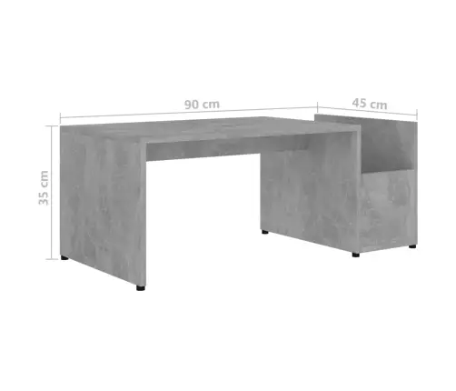 Kafijas Galdiņš, Betona Pelēks, 90X45X35 Cm, Inženierijas Koks Vidaxl Kafijas Galdiņš, Betona Pelēks, 90X45X35 Cm, Inženierijas Koks Vidaxl