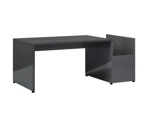 Kohvilaud, Kõrgläikega, Hall, 90 X 45 X 35 Cm Tehispuit