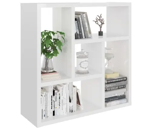 Sienas Plaukts Spīdīgi Balts 45,1X16X45,1 Cm, Inženierijas Koks Vidaxl