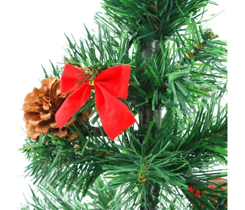 Izgaismota Mākslīgā Ziemassvētku Egle Ar Bumbām, 64 Cm, Zaļa Vidaxl Izgaismota Mākslīgā Ziemassvētku Egle Ar Bumbām, 64 Cm, Zaļa Vidaxl