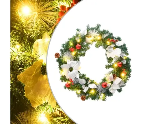 Jõulupärg Led-Tuledega, Roheline, 60 cm Pvc
