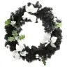Ziemassvētku Vainags Ar Led Lampiņām, Melns, 60 Cm, Pvc Vidaxl