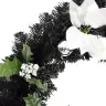 Ziemassvētku Vainags Ar Led Lampiņām, Melns, 60 Cm, Pvc Vidaxl