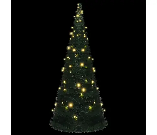 Izgaismota Mākslīgā Ziemassvētku Egle, Saliekama, Zaļa, 210 Cm Vidaxl