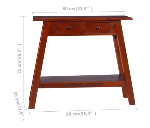 Konsoollaud, Klassikaline Pruun, 90 X 30 X 75 Cm Mahagonipuit Konsoollaud, Klassikaline Pruun, 90 X 30 X 75 Cm Mahagonipuit