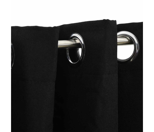 Linase Välimusega Pimendavad Kardinad 2 Tk Must 140 X 175 Cm