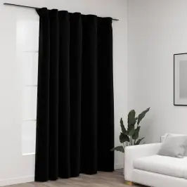 Naktinės Užuolaidos Su Kabliukais, Juodos Spalvos, 290X245Cm