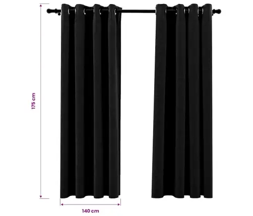 Biezie Aizkari, 2 Gab., 140X175 Cm, Linveida, Antracītpelēki Vidaxl