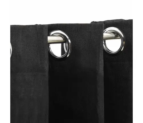 Linase Välimusega Pimendavad Kardinad 2 Tk Antratsiit 140X245Cm