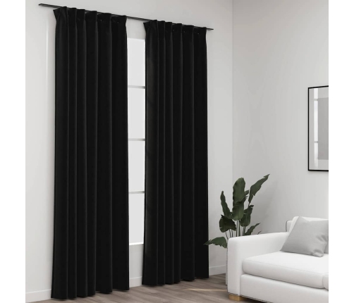 Naktinės Užuolaidos Su Kabliukais, 2Vnt., Antracito, 140X245Cm