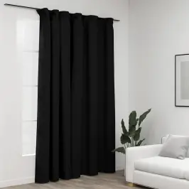 Gaismu Necaurlaidīgs Aizkars Ar Āķiem, 290X245 Cm, Pelēks Vidaxl
