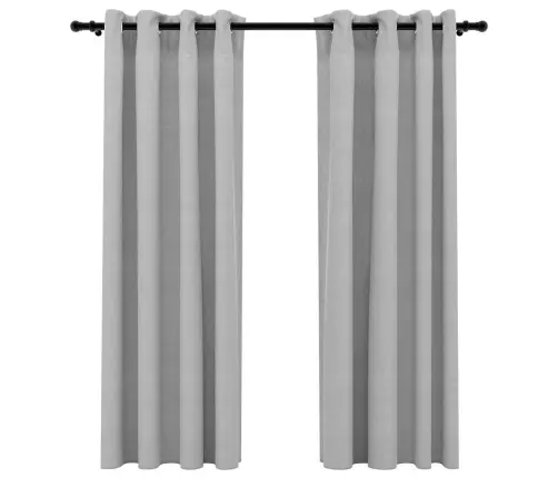 Biezie Aizkari, 2 Gab., 140X175 Cm, Linveida, Pelēki Vidaxl Biezie Aizkari, 2 Gab., 140X175 Cm, Linveida, Pelēki Vidaxl