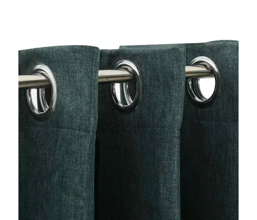 Naktinės Užuolaidos Su Kilputėmis, 2Vnt., Žalios, 140X175Cm