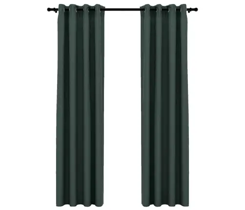 Biezie Aizkari, 2 Gab., 140X225 Cm, Linveida, Zaļi Vidaxl