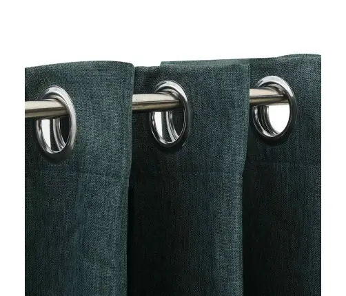 Biezie Aizkari, 2 Gab., 140X225 Cm, Linveida, Zaļi Vidaxl